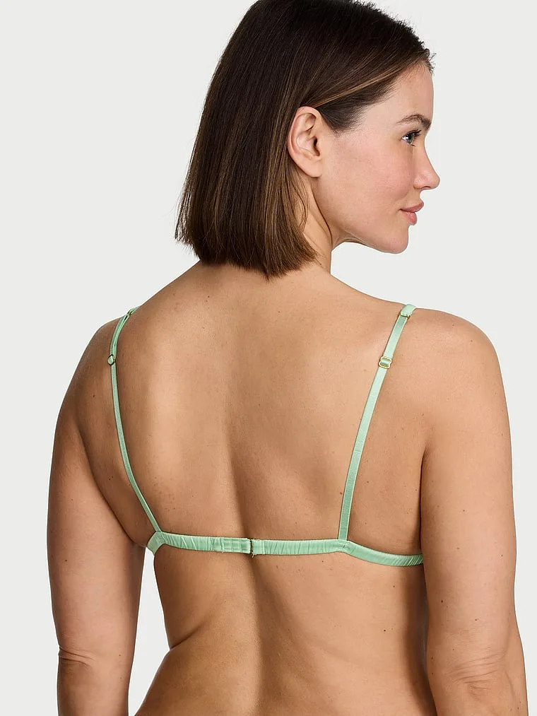 Дразнящий атласный поцелуй треугольный бюстгальтер Victoria'S Secret, Novelty Mint — фото 2