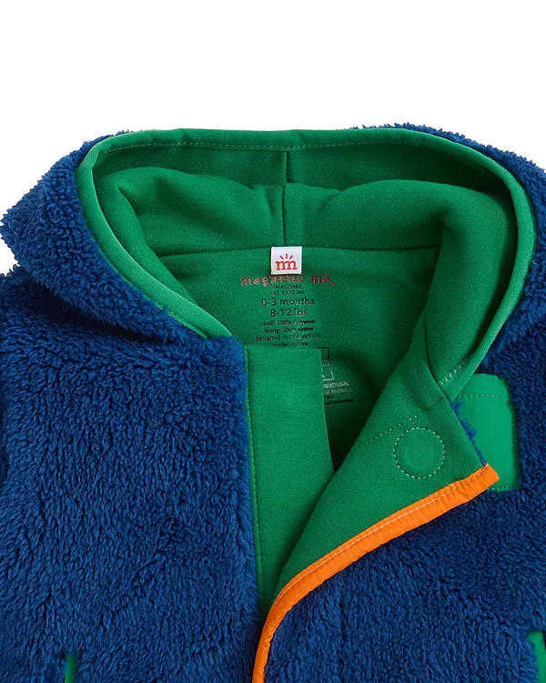Детская куртка Hudson Bay из искусственного меха с полосатой отделкой - для малышей. Magnetic Me, синий — фото 3
