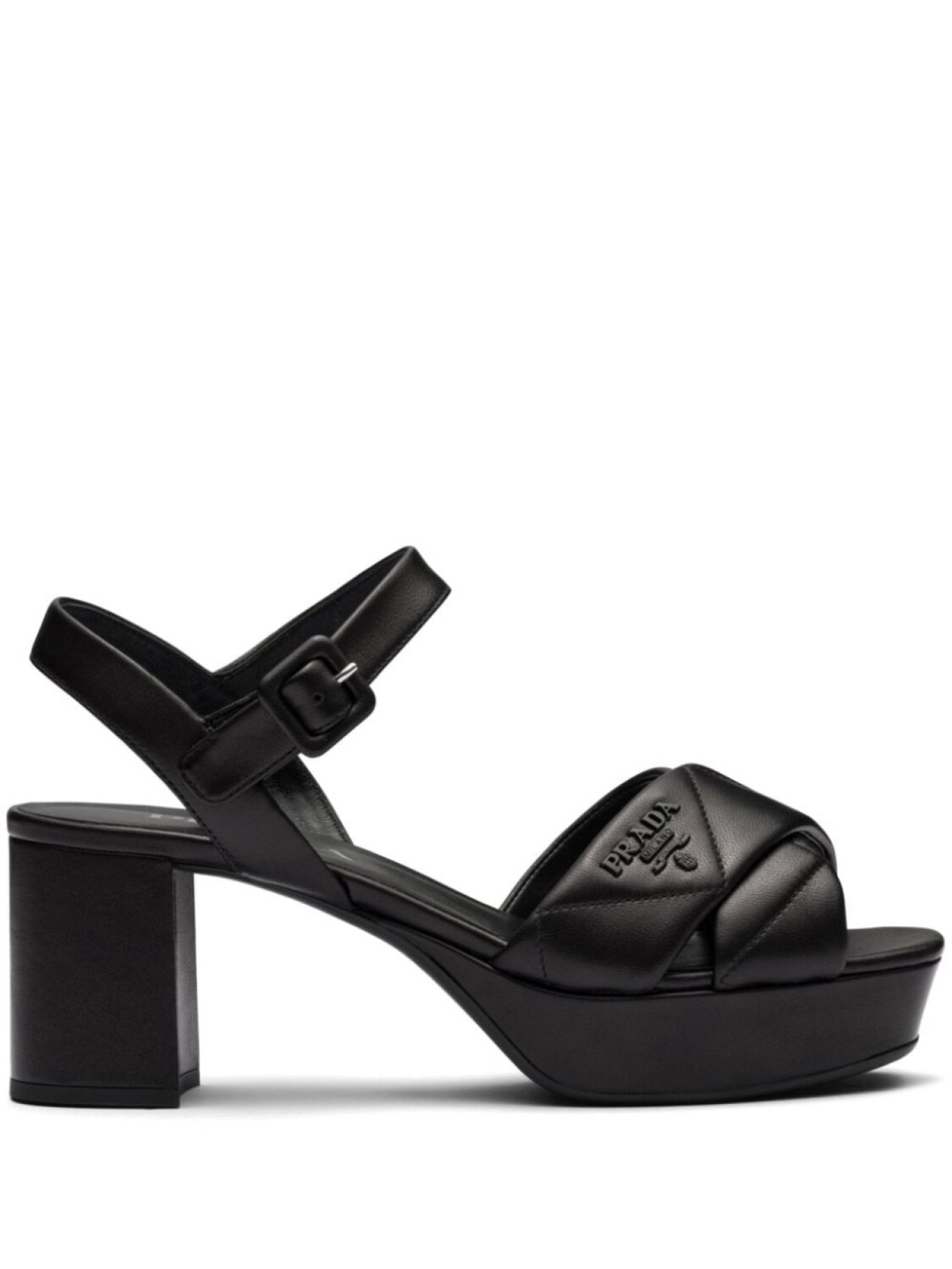 Prada стеганые босоножки, черный
