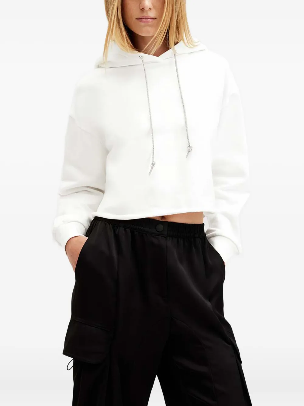 

Укороченное худи Pippa с цепочками и кулиской AllSaints, белый