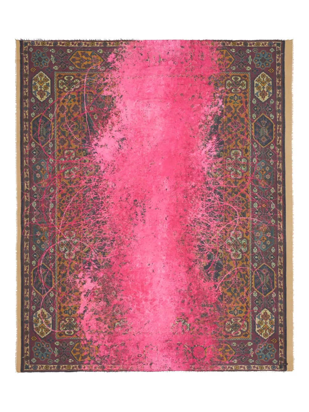 

Шарф с бахромой и ковровым узором FALIERO SARTI, розовый