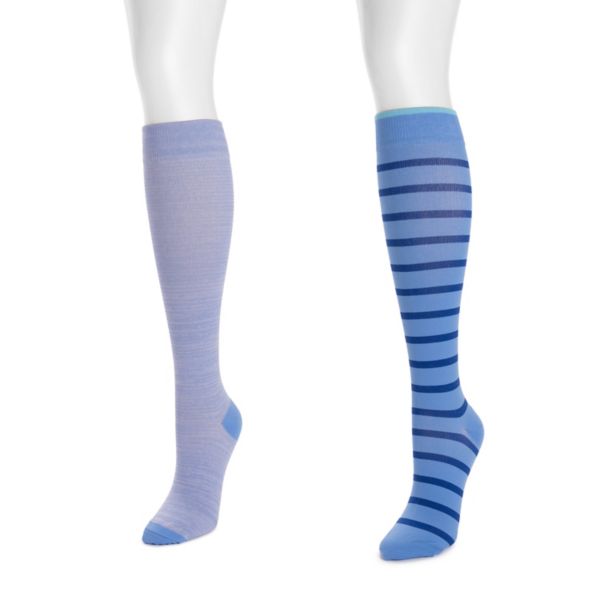 

Женские нейлоновые компрессионные носки, 2 пары Muk Luks, синий