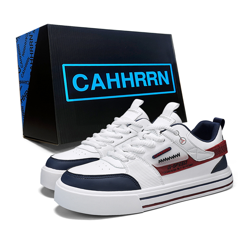 

CAHHRRN Дышащие низкие скейтерские кроссовки мужские бело-синие, цвет White Blue