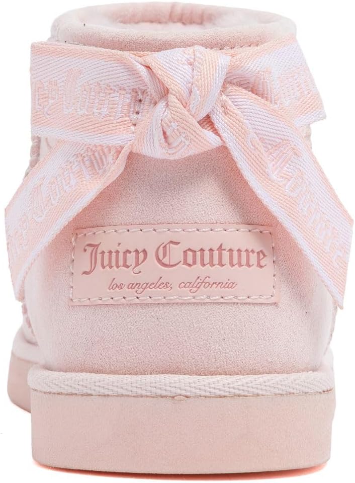 Зимние ботинки Juicy Couture для девочек с бантом, уютные ботинки на меху без застежки для маленьких и больших детей, Blush-Kelsey — фото 3