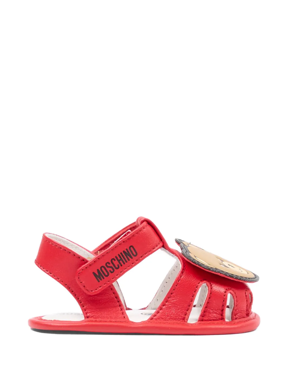 Сандалии с аппликацией в виде медвежонка Moschino Kids, красный — фото 2
