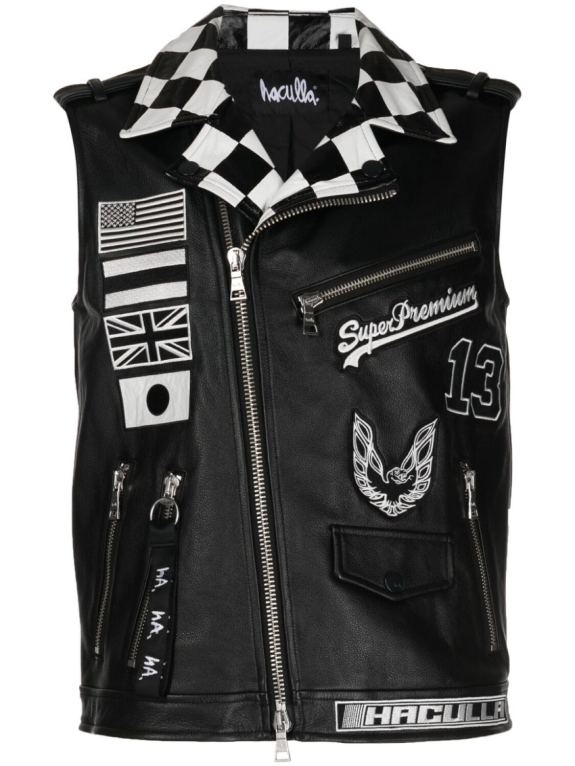 

Haculla graphic-print biker vest, черный