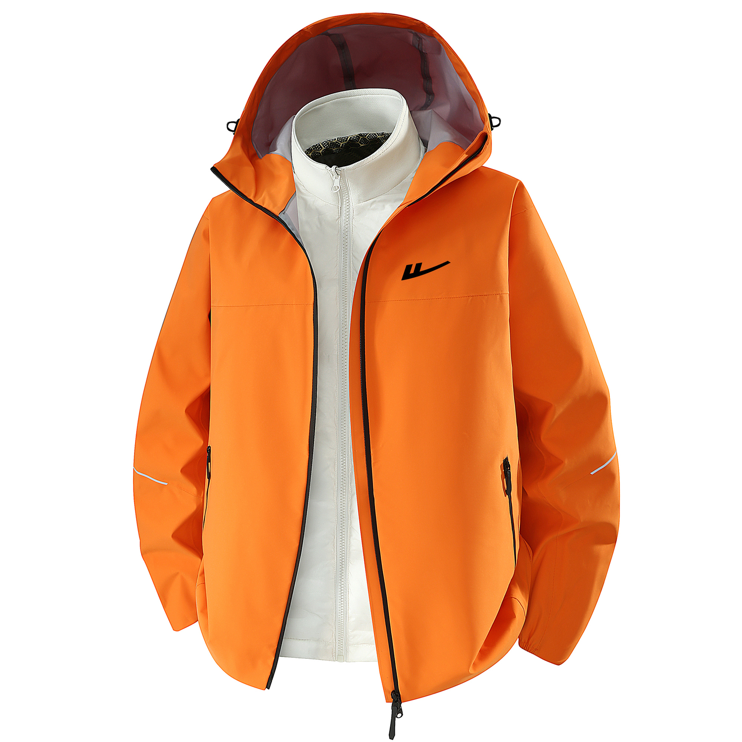 

Ветровка для женщин Hiking Urban Living/Travel/Commuting Waterproof And Windproof To Keep Warm WARRIOR, hermes оранжевый (3-in-1 down liners)