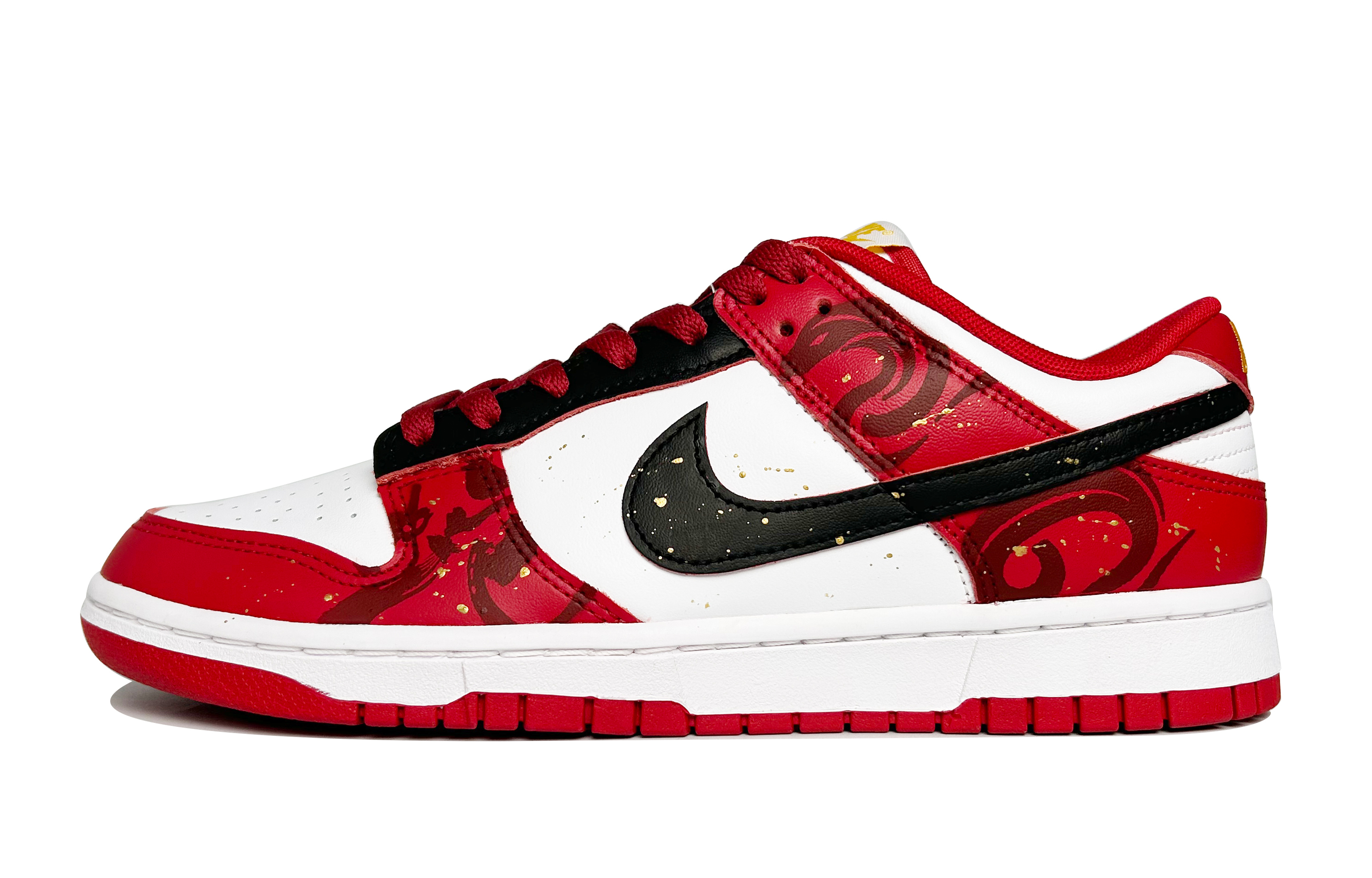

Nike Кроссовки для скейтбординга Dunk Anti-Slip, износостойкие, мужские, красные, золотые