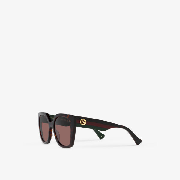 GC002027 GG1300S солнцезащитные очки из ацетата в оправе-бабочке Gucci, коричневый — фото 3