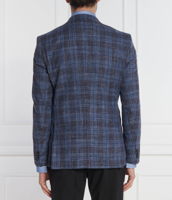 Шерстяная куртка h-hutson-233 Slim fit Boss, синий — фото 4