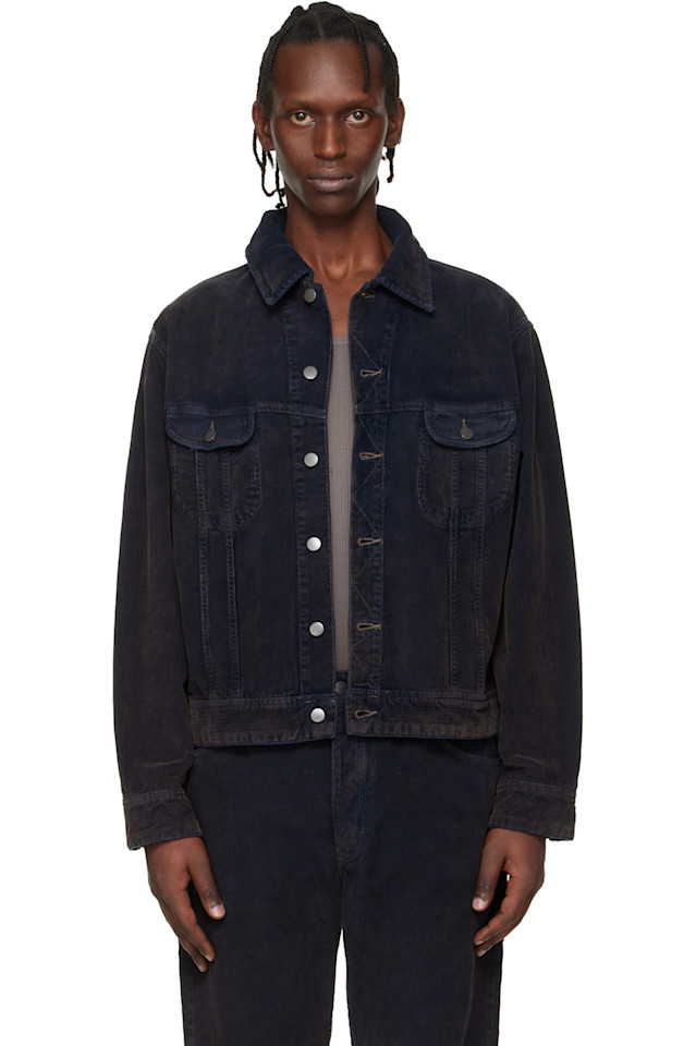 

Studio Nicholson Вельветовая куртка-дерби темно-синего цвета, из коллекции Аарона Левина