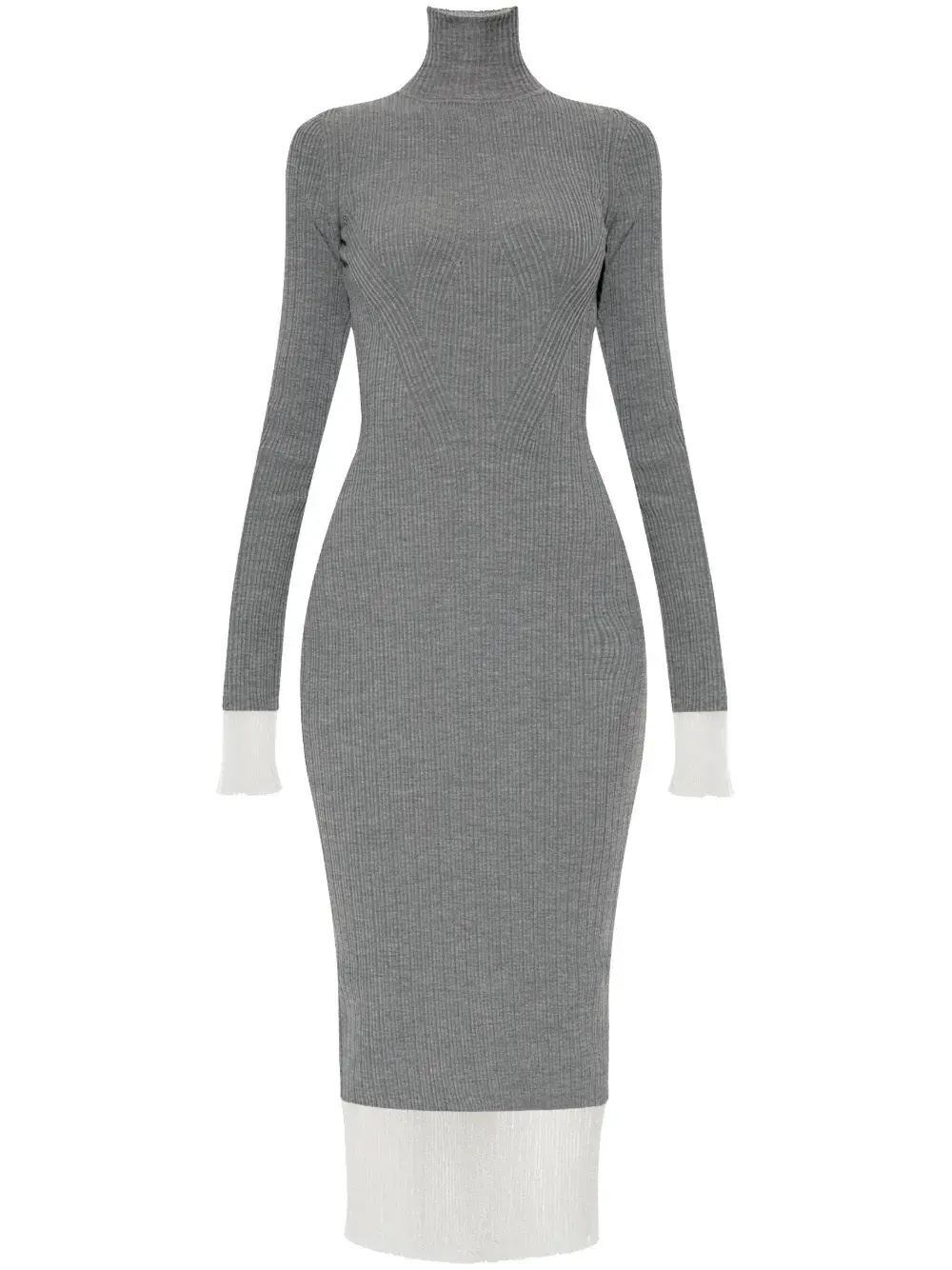 

Многослойное платье макси в рубчик Sportmax, серый