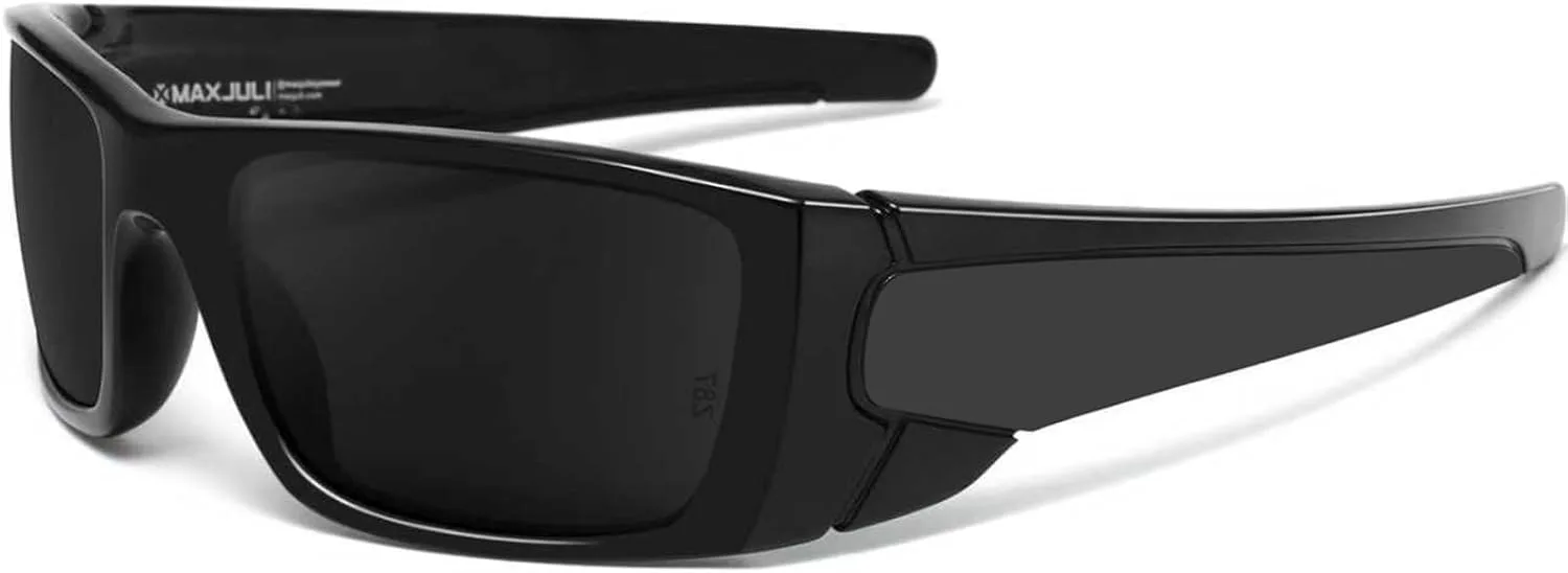 

Солнцезащитные очки MAXJULI XL Z87 с обтекаемой формой для мужчин с большой широкой головой, сверхлегкие, защита от УФ-излучения UV400, модель Z8236, TR90, Black/Grey