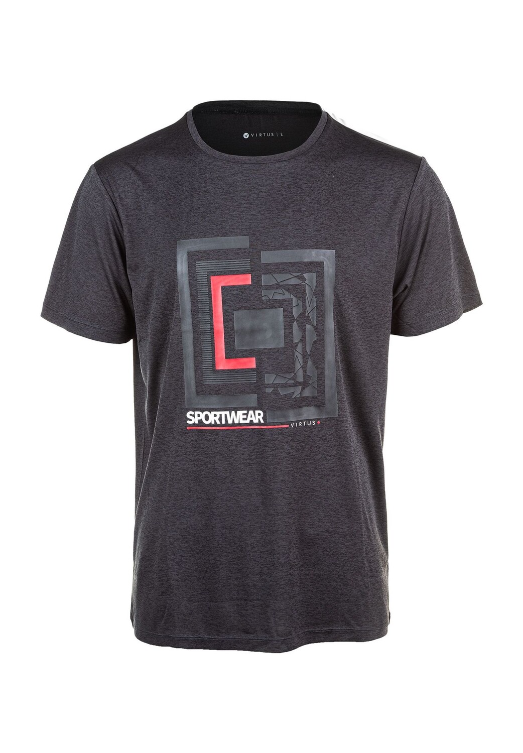 

Футболка Utert с великолепным принтом VIRTUS, цвет Black Melange