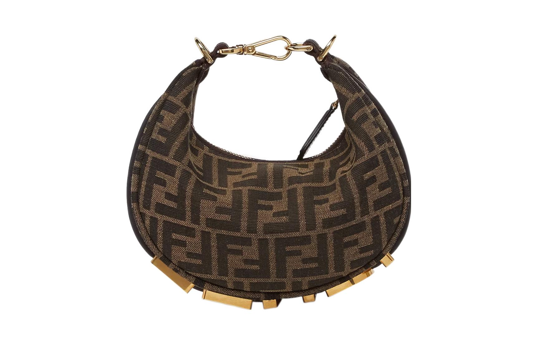 

Полиамидная поясная сумка мини женская brown FENDI, Set (Bag+Dust Bag)