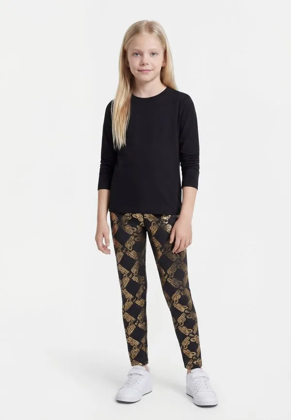 Леггинсы черные/золотистые Nike Performance, Black/Gold-Coloured