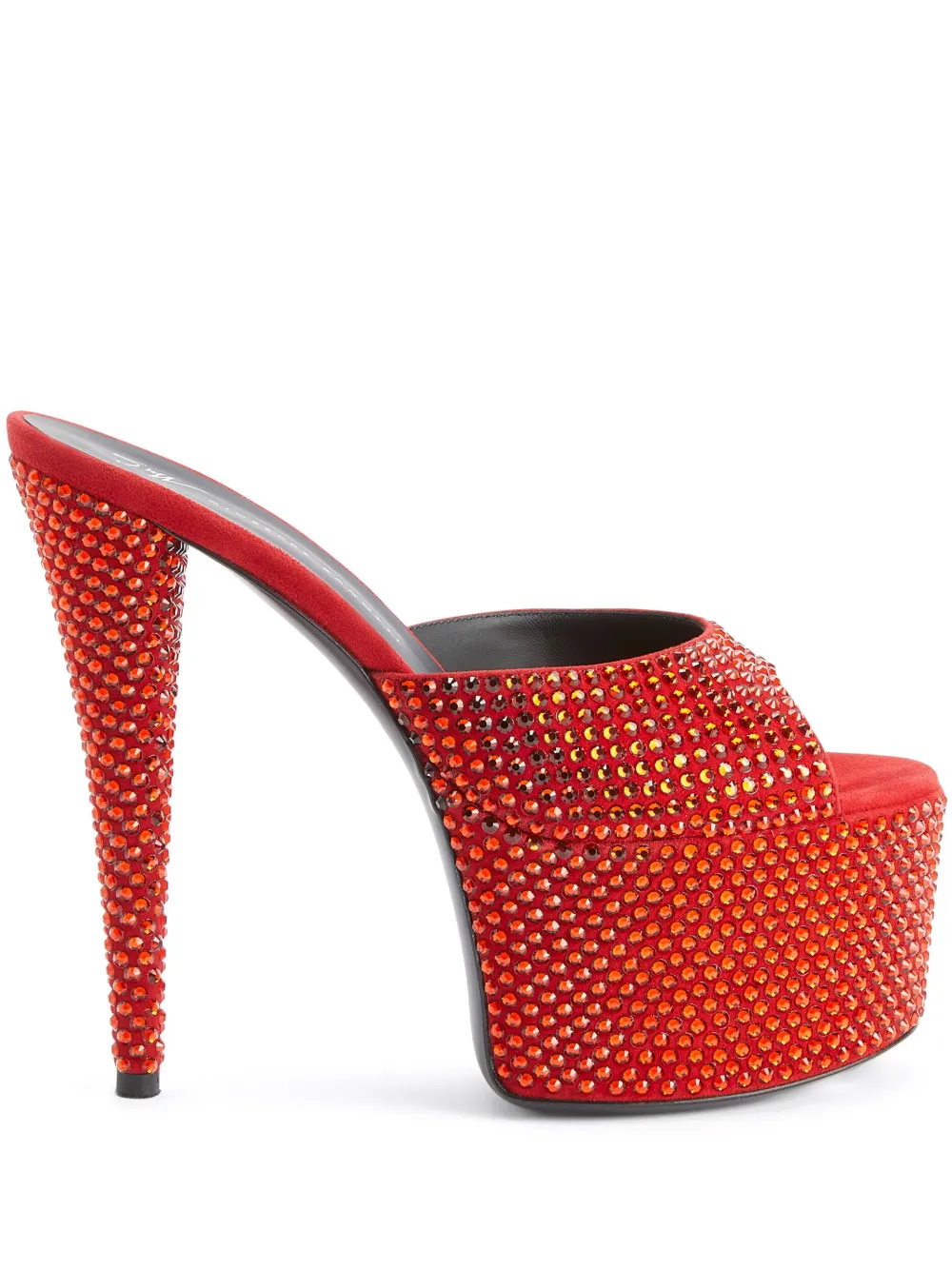 Босоножки Aida 150 с кристаллами Giuseppe Zanotti, красный
