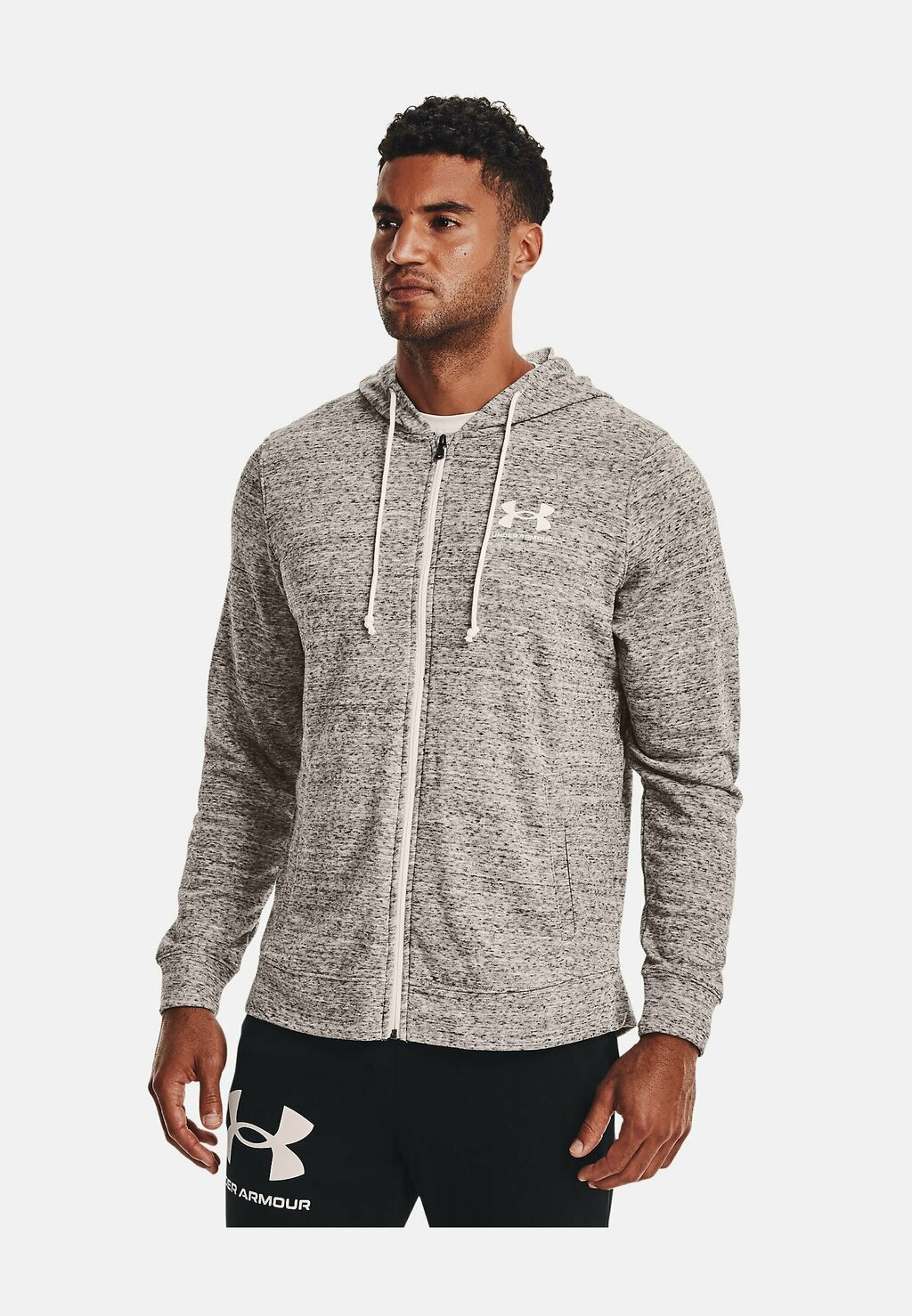 

Толстовка на молнии Under Armour UA RIVAL, цвет Onyx White, Серый, Толстовка на молнии Under Armour UA RIVAL, цвет Onyx White