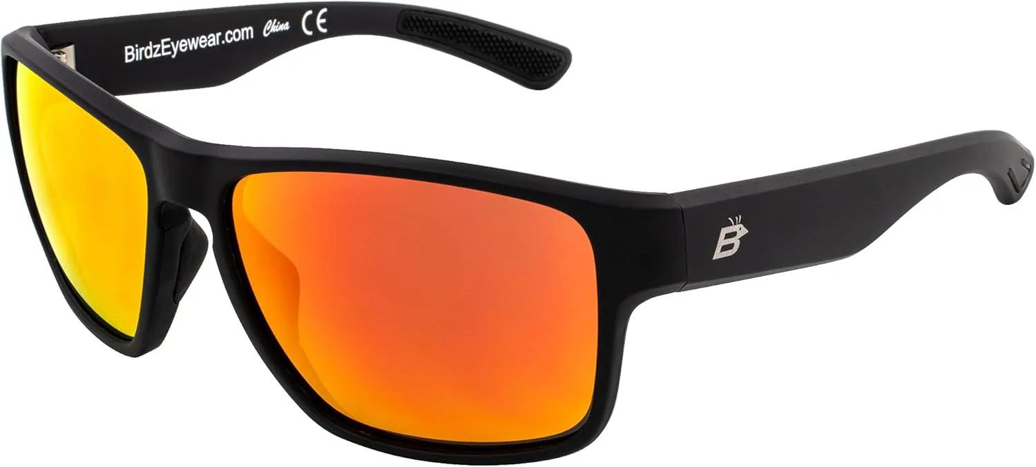 

Солнцезащитные очки Birdz Eyewear Glide для мужчин и женщин, устойчивые к царапинам линзы, легкая черная квадратная оправа, красные зеркальные линзы, Red