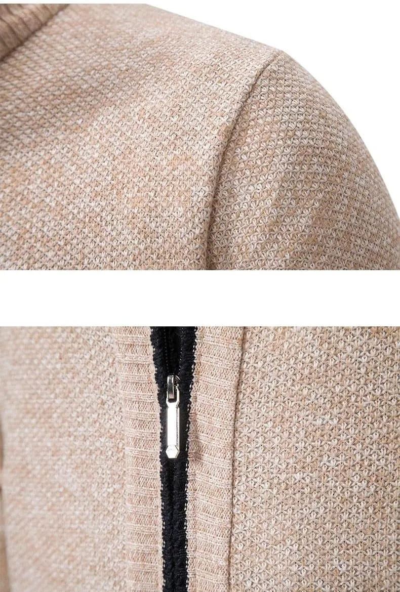 

Осенне-зиний джемпер мужской Casual спортивный воротник-стойка теплый кардиган на молнии