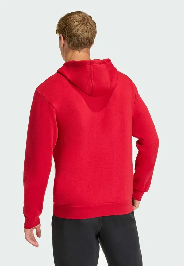 Толстовка с капюшоном на молнии Adidas Performance Entrada26 full zip hoodie, цвет командно-красный/белый — фото 2