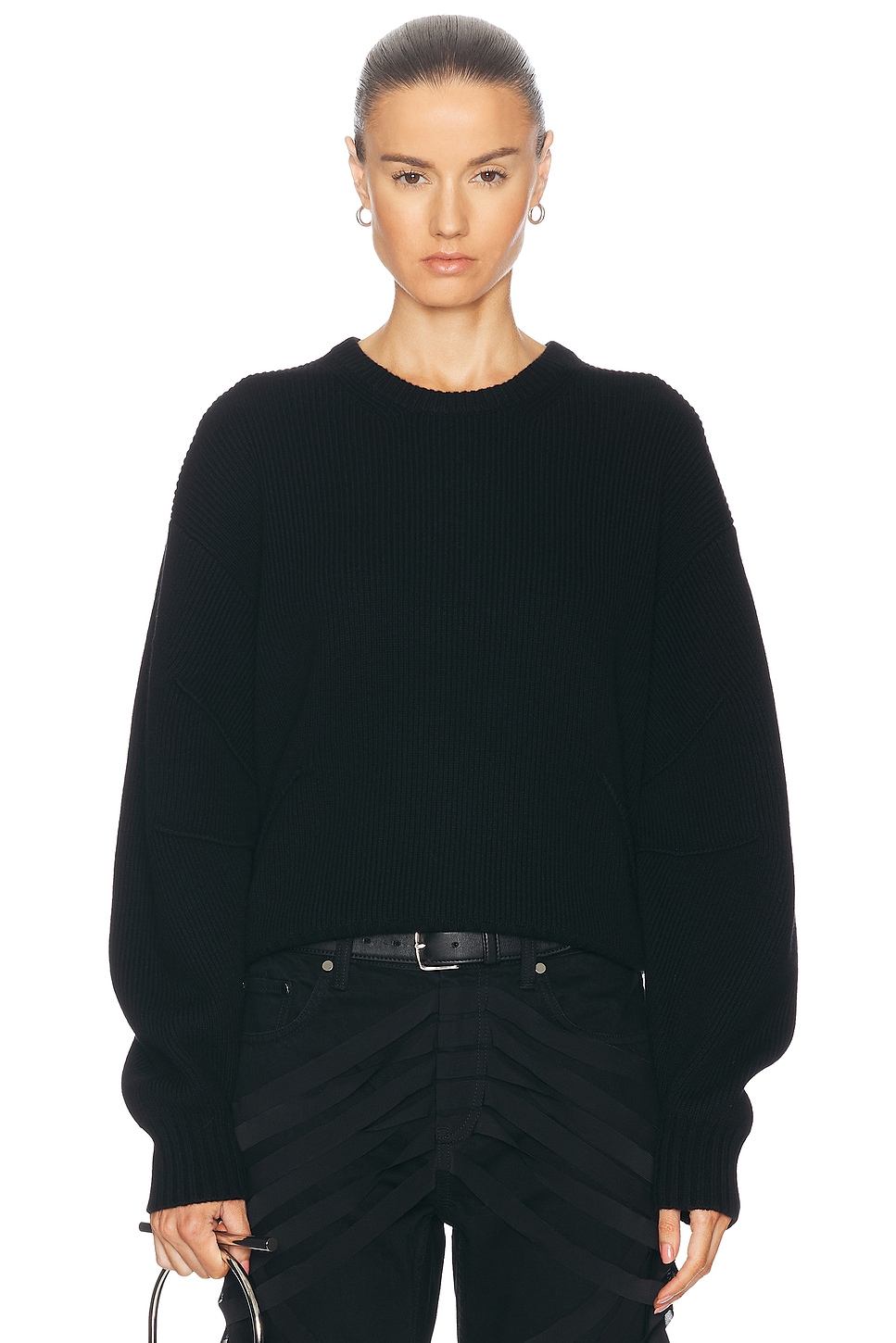 

Объемный свитер с круглым вырезом Helmut Lang, черный