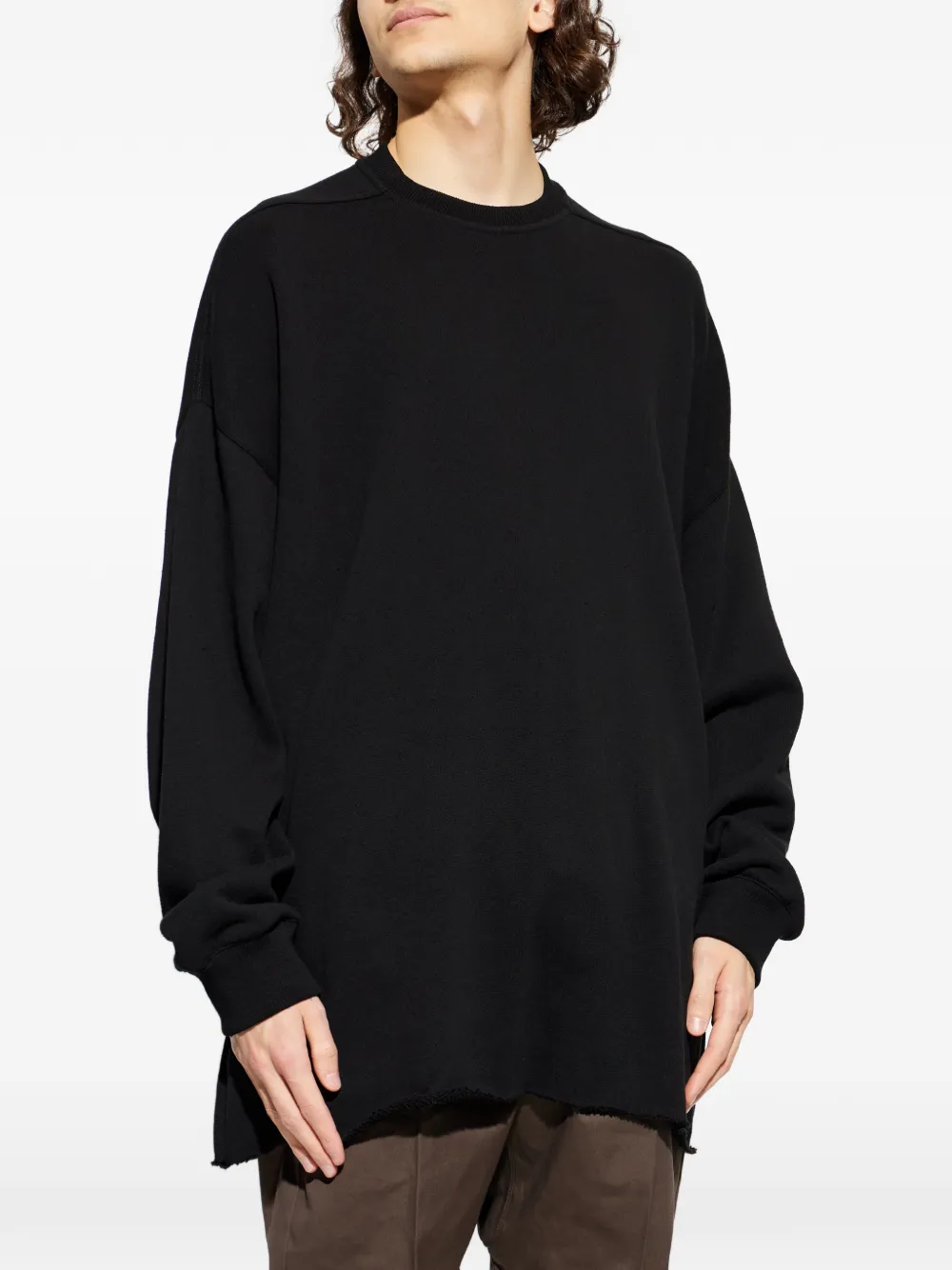 Толстовка с необработанными краями Rick Owens, черный — фото 3
