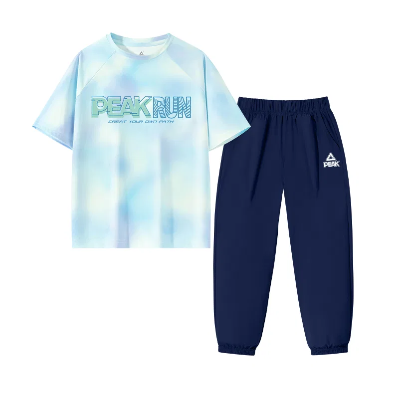 Детский спортивный костюм PEAK Blue Purple/PK Line Blue Green-Navy Blue/PK Label White Silicone K