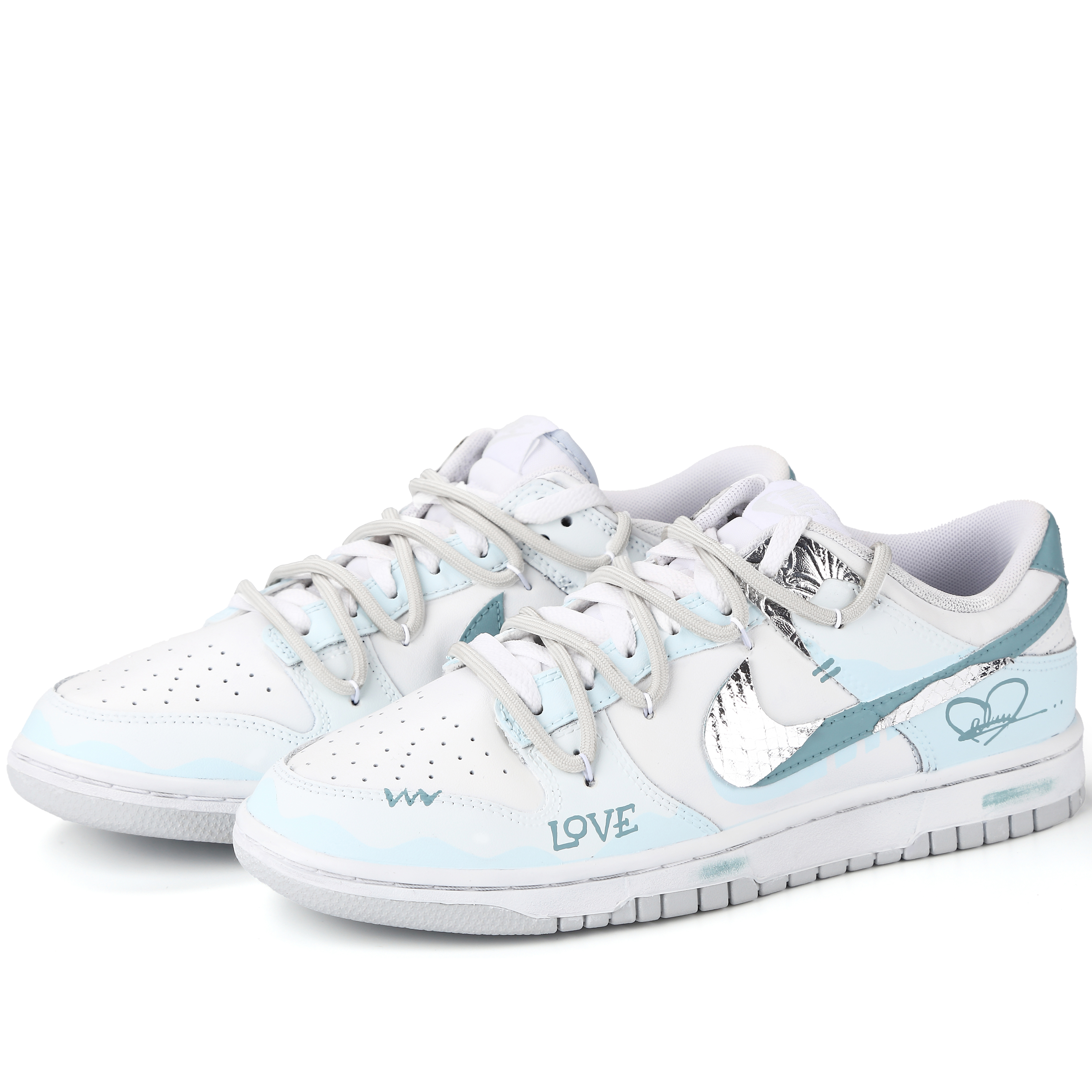 

Кроссовки Nike Dunk Skateboarding Shoes Unisex Low-top, голубой, Синий, Кроссовки Nike Dunk Skateboarding Shoes Unisex Low-top, голубой