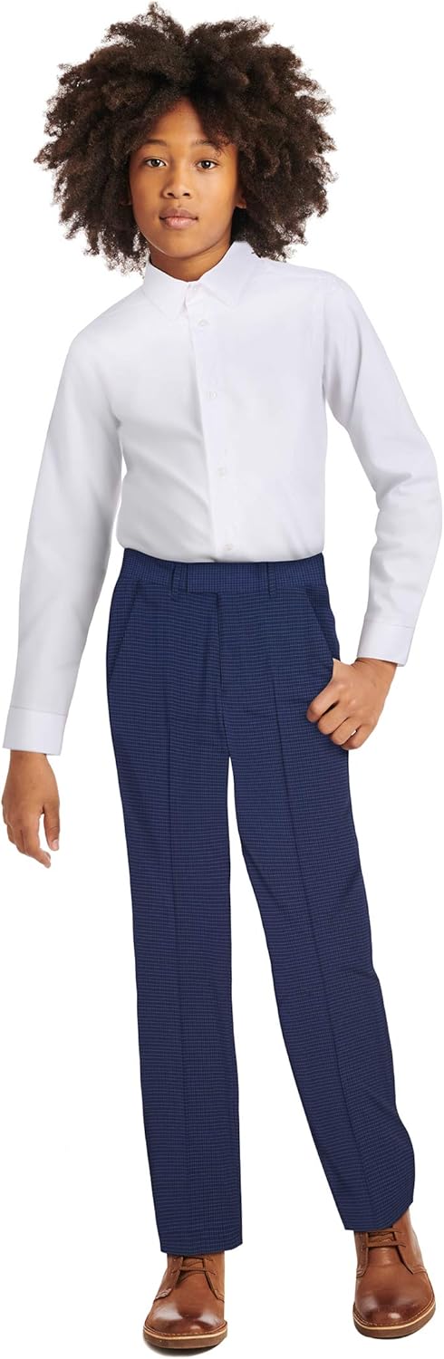 Рубашка Calvin Klein Boys Slim Fit с длинным рукавом, застегивающаяся на пуговицы, с манжетами и отложным краем, White — фото 3