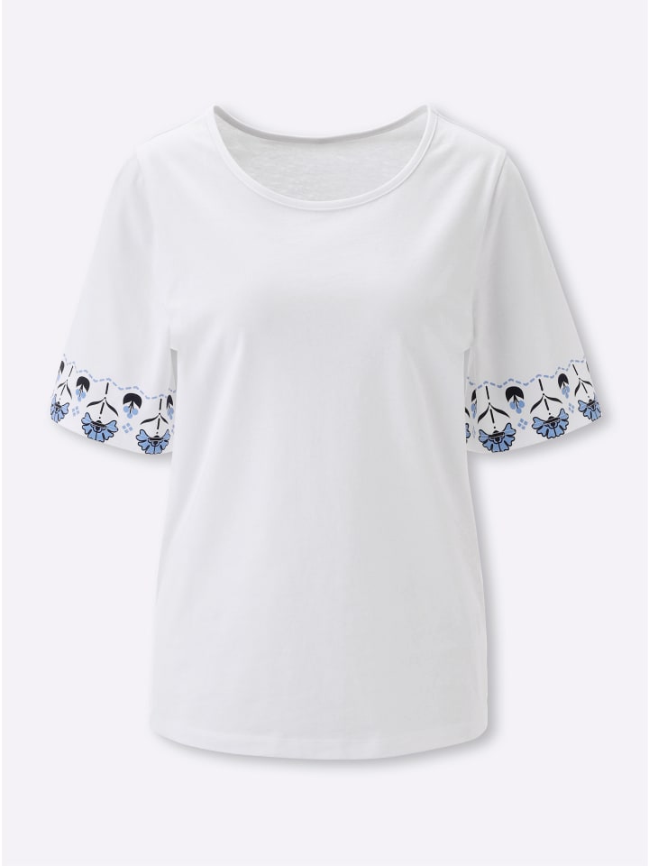 

Рубашка с короткими рукавами белого и темно-синего цветов Sieh an!