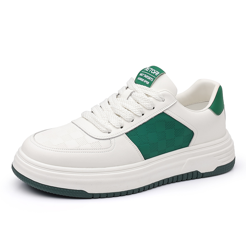 

Нескользящие износостойкие низкие мужские кроссовки Kuding, White Green[1186]