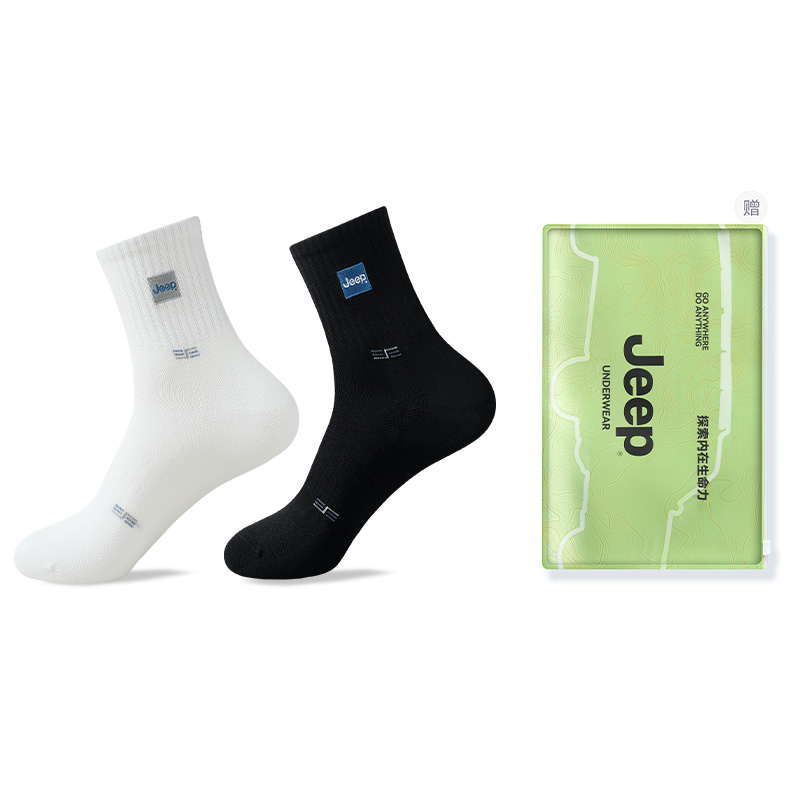 

Носки Fashion Sports Collection, 5 пар, в комплекте сумка для покупок Jeep, белый+черный (2 pack)