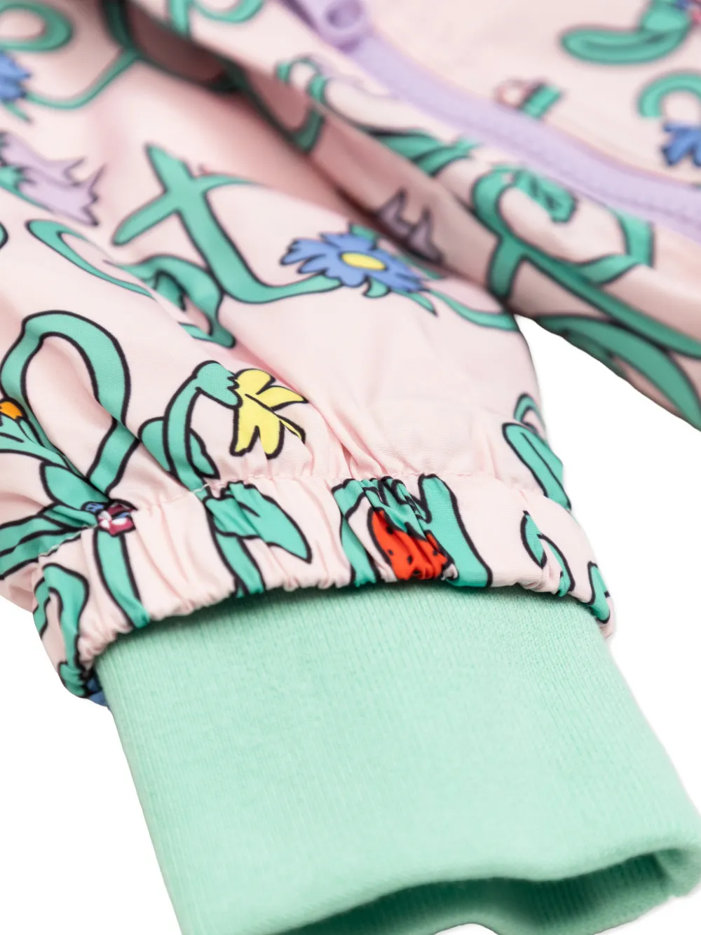 Куртка с капюшоном и цветочным узором Stella Mccartney Kids, розовый — фото 4