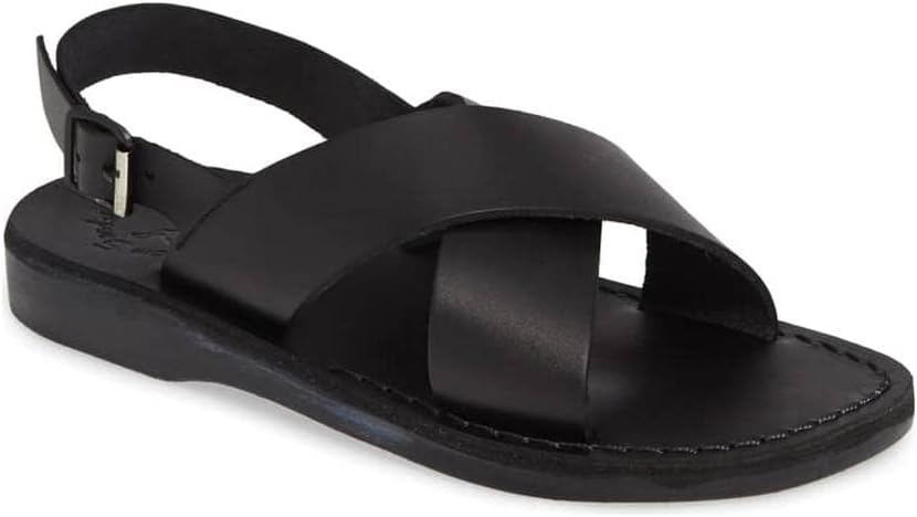 

Сандалии Elan Buckle с толстым кожаным ремешком, мужские Jerusalem Sandals, черный