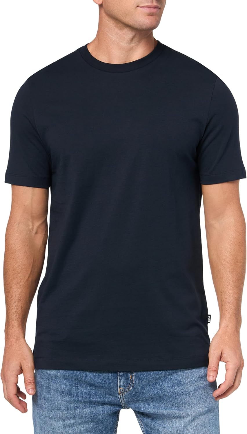 

Футболка BOSS Mens Tiburt с коротким рукавом и круглым вырезом, Navy, Синий, Футболка BOSS Mens Tiburt с коротким рукавом и круглым вырезом, Navy