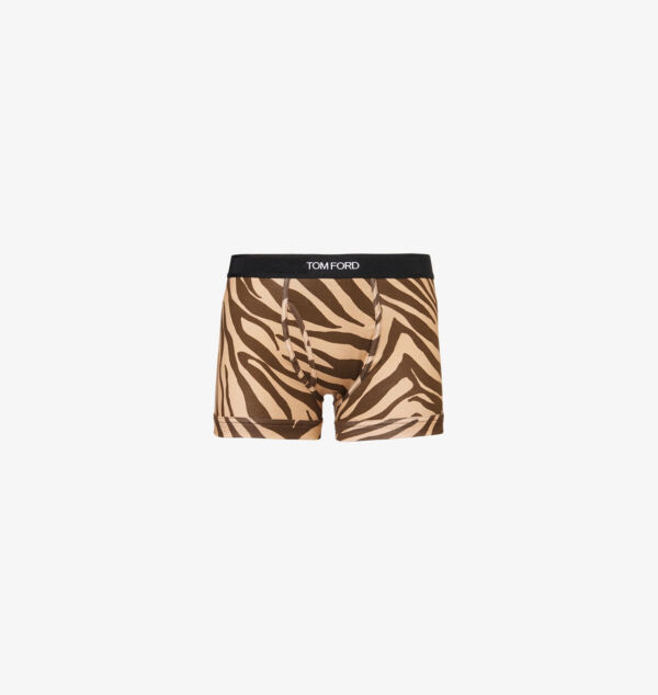 

Трусы-Стрейч-Шелк с логотипом и поясом Zebra-Print Tom Ford, коричневый