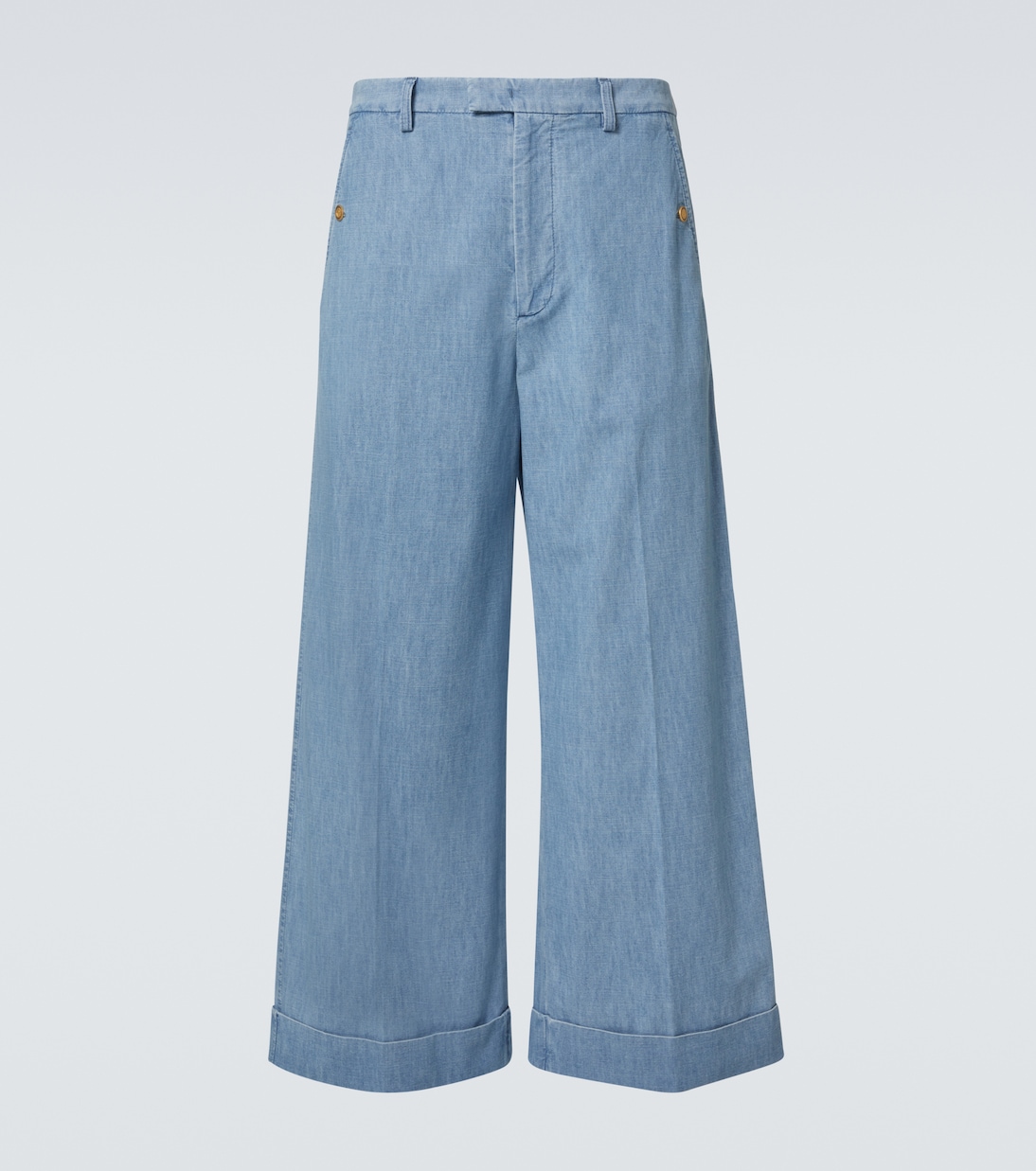 

Укороченные широкие джинсовые брюки Valentino, Denim Blu Lav Chiaro