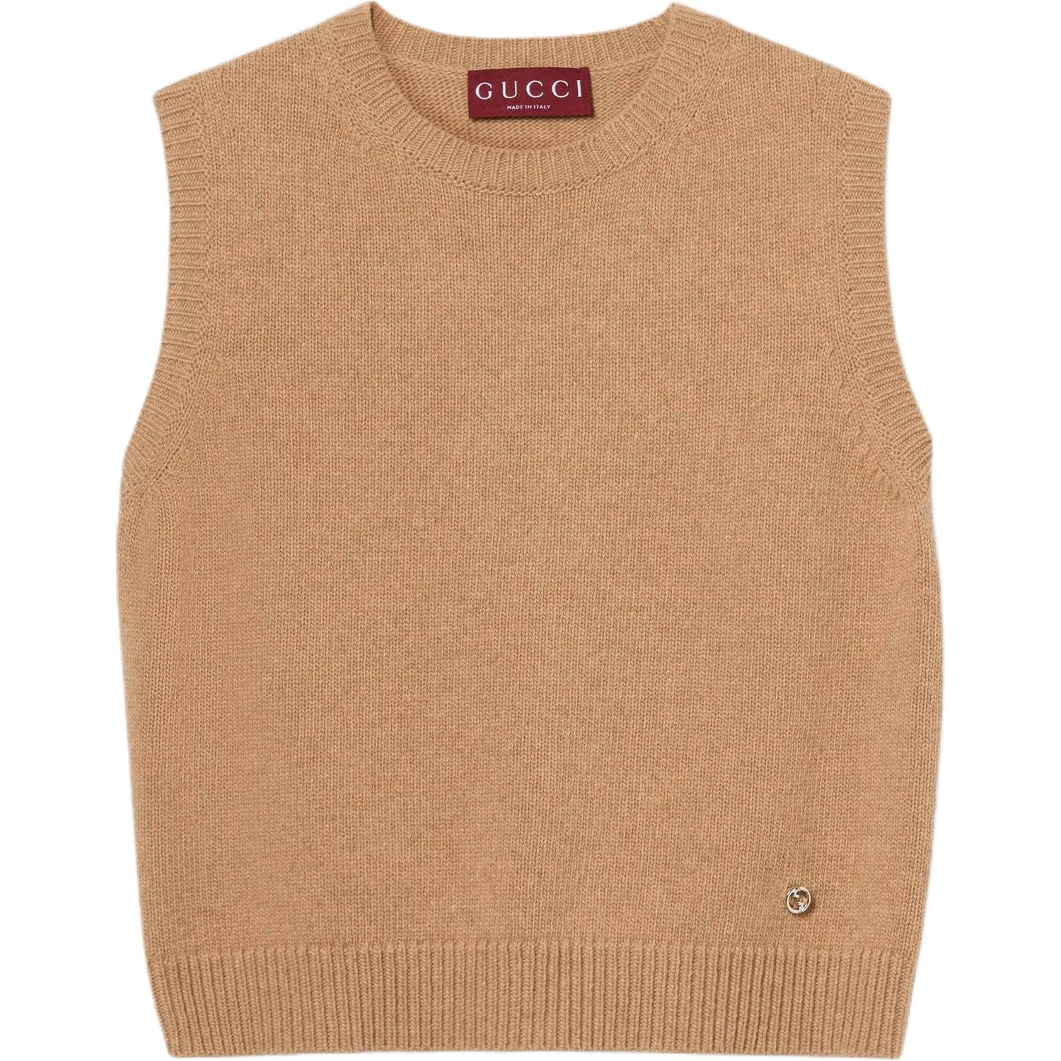 Вязаный топ GUCCI, классический дизайн, Camel