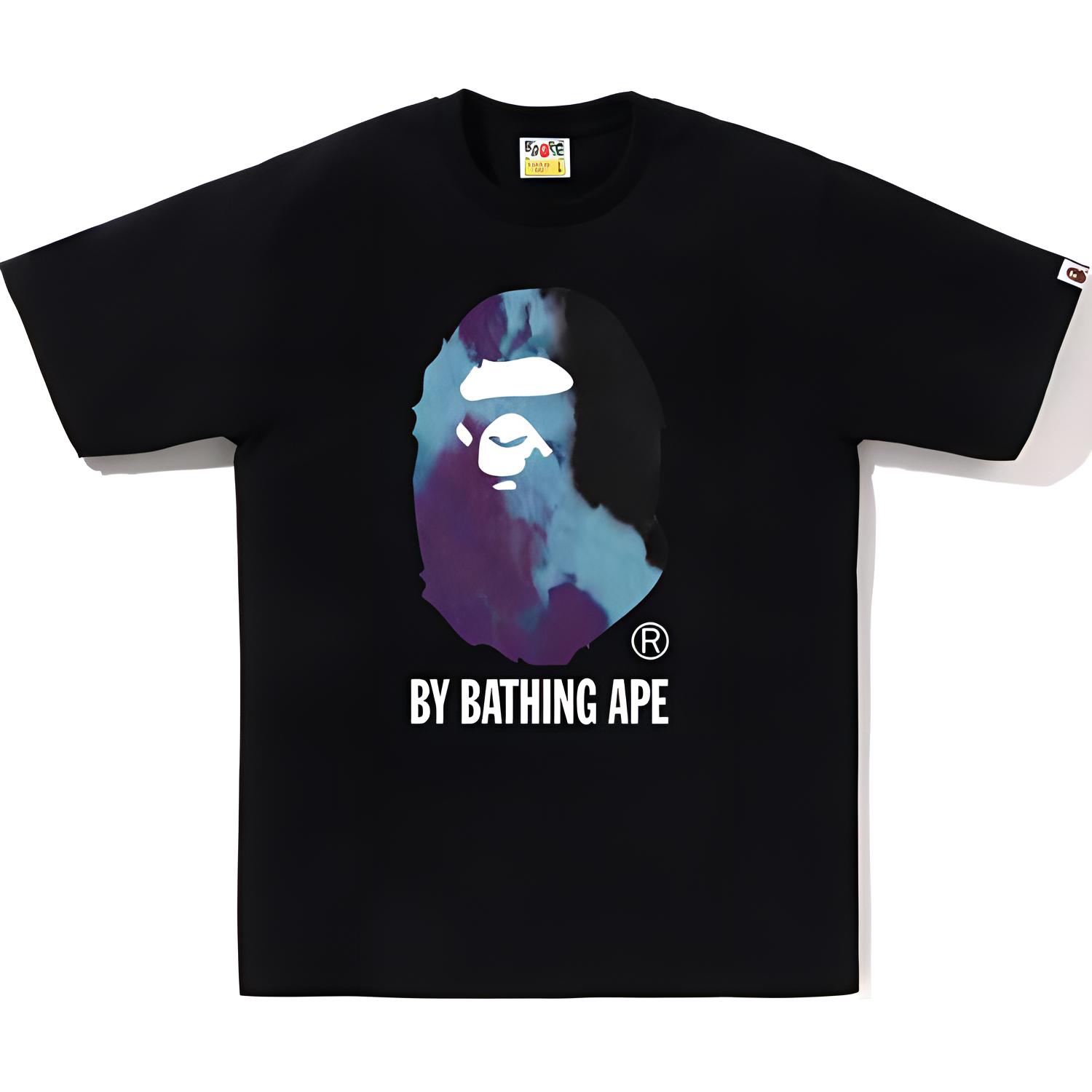 

Футболка Bape Tie Dye By Bathing Ape FW24 A BATHING APE, черно-фиолетовая