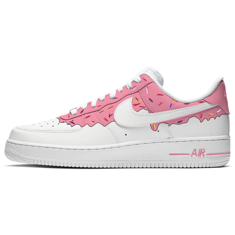 

Nike Кроссовки Air Force 1 Sweet Candy Fluid Ice Cream с противоскользящим покрытием, износостойкие, низкие, для скейтбординга, мужские, белые, розовые