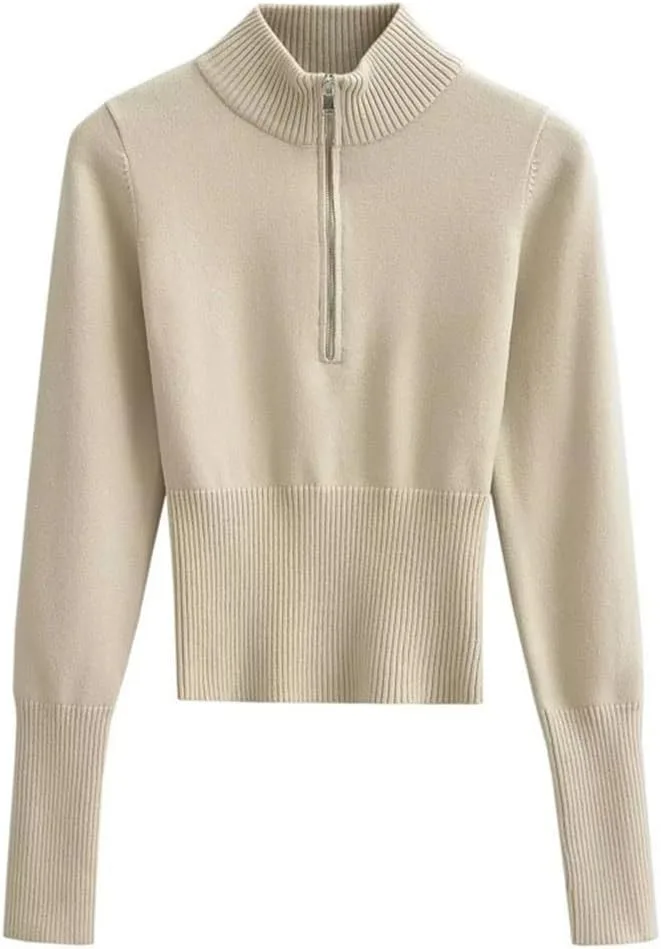 

Ретро свитер с полувысоким воротником на молнии DFWZMQTG