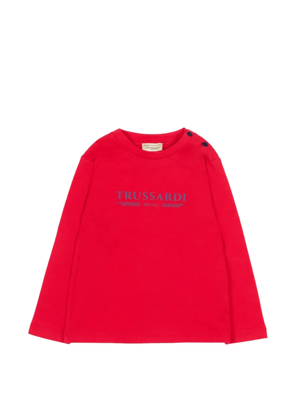 Футболка с длинными рукавами и логотипом Trussardi Junior, красный