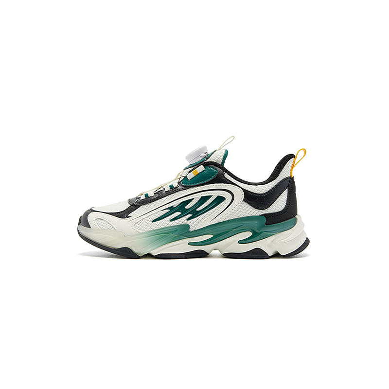 

Кроссовки для бега с низким верхом, дышащие и отталкивающие, для детей и подростков QIAODAN, слоновая кость/белый/зеленый