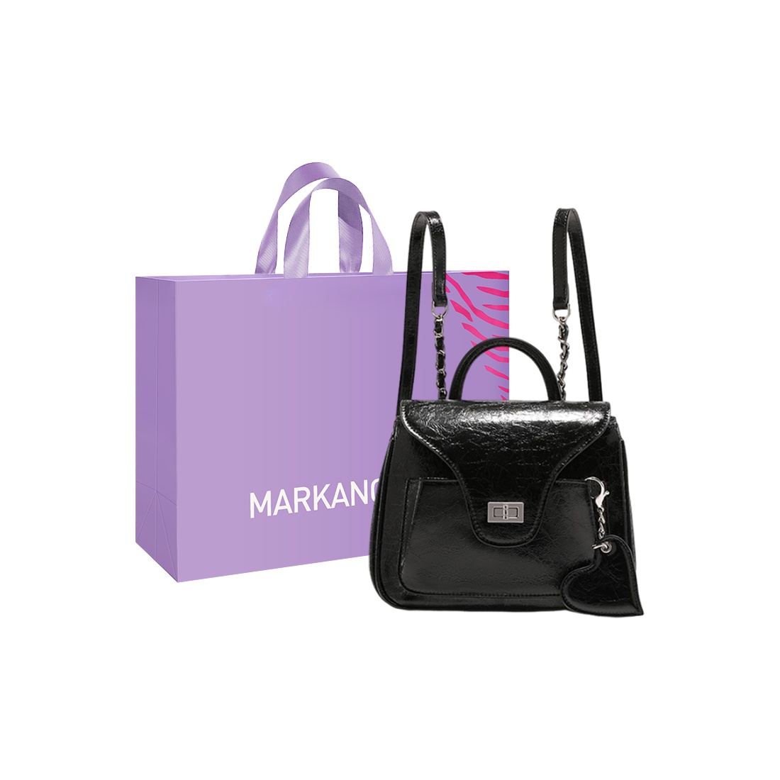 

MARKANGARO Средний рюкзак унисекс коричневый, Bright Black