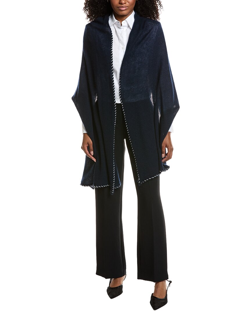 

Кашемировая накидка Portolano Whipstitch, синий