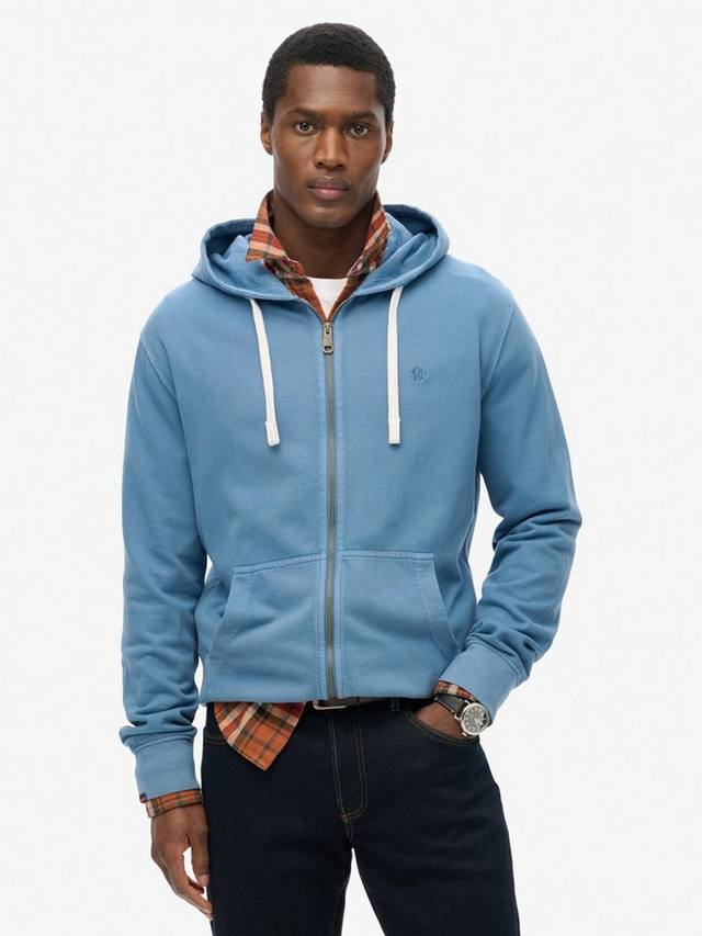 

Классическая незаменимая толстовка на молнии Superdry, цвет Wedgewood Blue