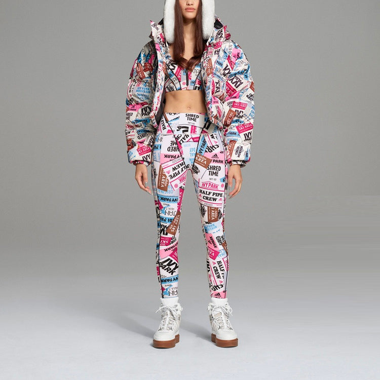 Куртка adidas originals x Ivy Park Letters Printed Sports Hooded Down Jacket Unisex Floral H18992 — фото 3