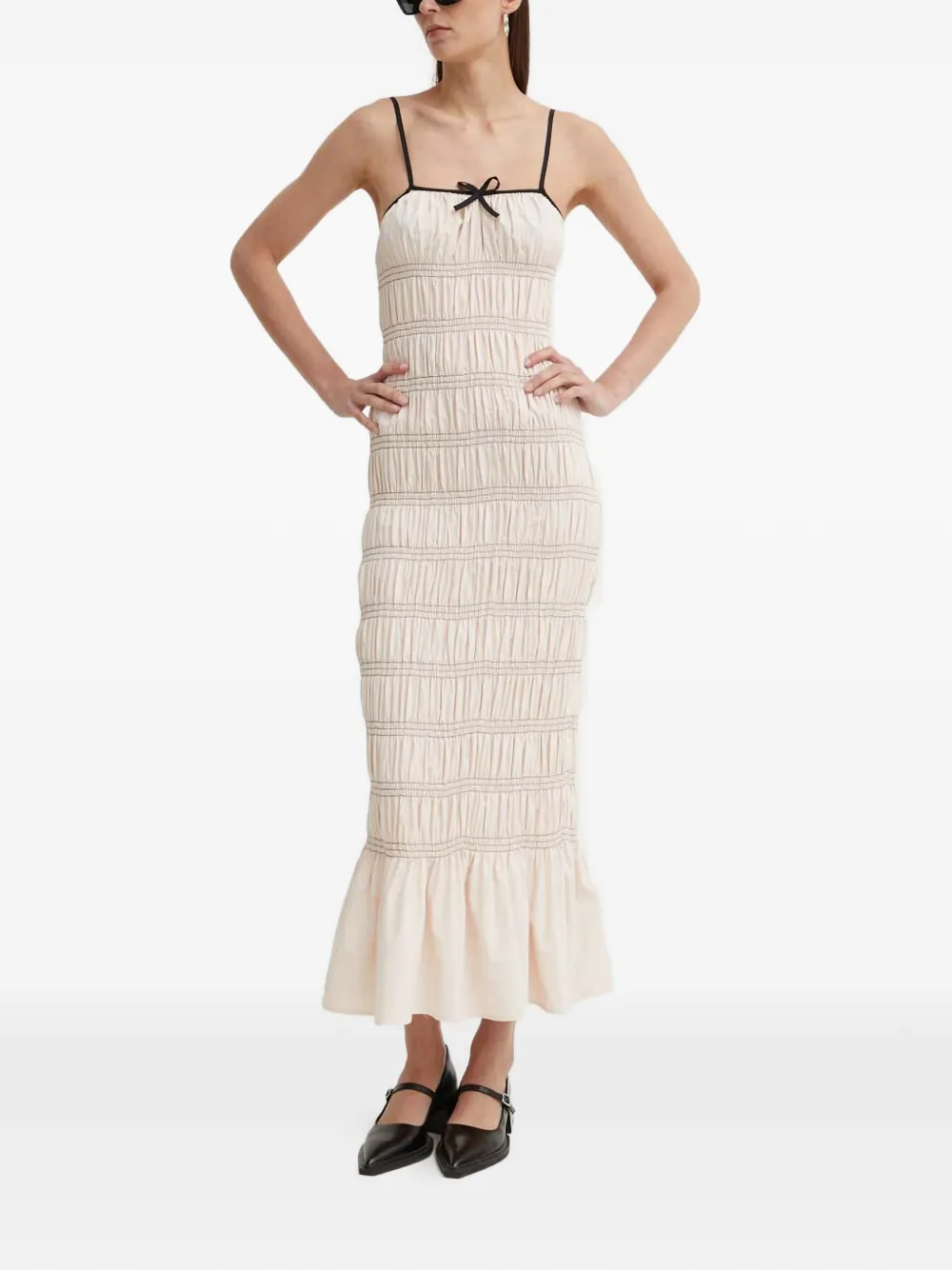 

Миди-платье Beaurs с рюшами и сборкой Resume, бежевый