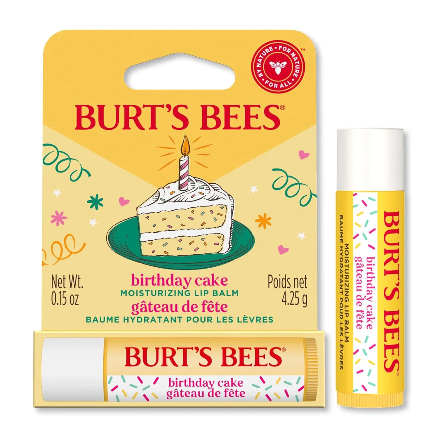 Увлажняющий бальзам для губ Burt's Bees с ароматом праздничного торта, 4.25 г Burt'S Bees